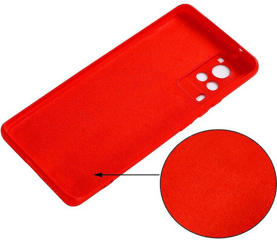 Solid Color Umschlag Rückseite Silikon Rot (Vivo X60 Pro 5G)