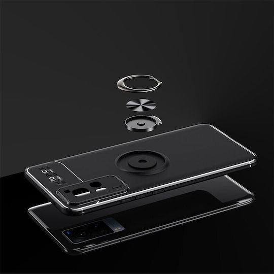 Solid Color Umschlag Rückseite Silikon Schwarz (Vivo X60 Pro 5G)