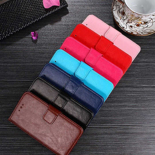 Crystal Texture Wallet Synthetic Leather Red (Vivo V21 5G)