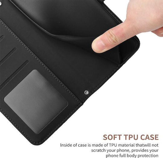 Skin Feel Butterfly Peony Wallet Synthetic Leather Black (Vivo V21 5G)