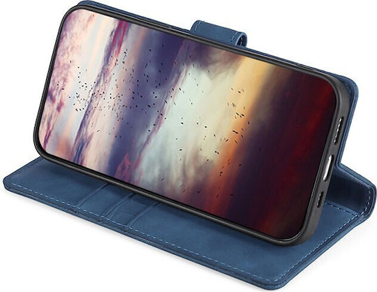 Skin Feel Crocodile Brieftasche Synthetisches Leder Blau (Vivo V21 5G)