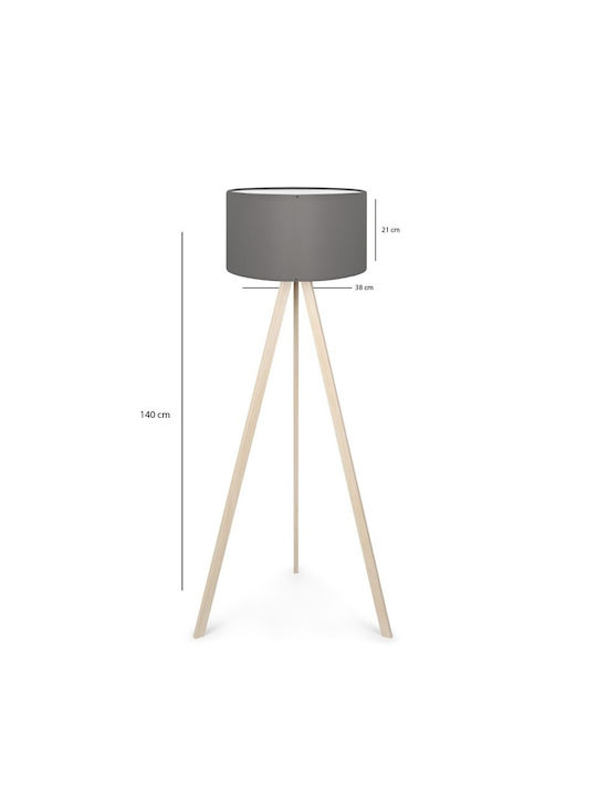 GloboStar Saga Floor Lamp H140xW38cm. with Socket for Bulb E27 Beige