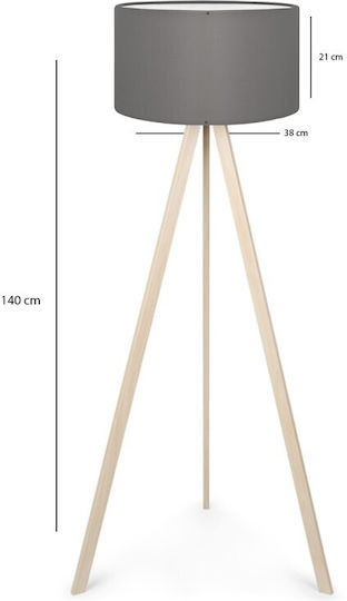 GloboStar Saga Stehleuchte H140xB38cm. mit Fassung für Lampe E27 Beige