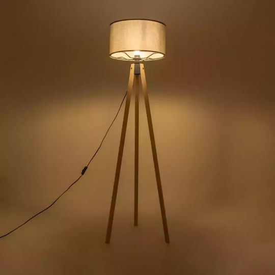 GloboStar Saga Stehleuchte H140xB38cm. mit Fassung für Lampe E27 Beige