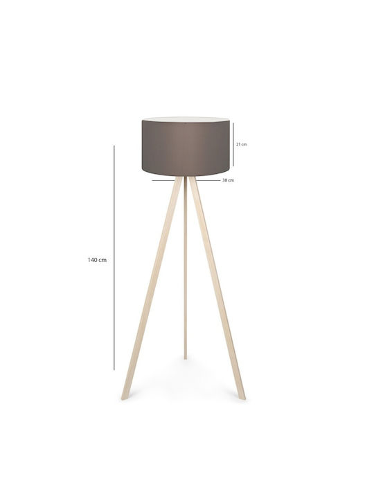 GloboStar Saga Floor Lamp H140xW38cm. with Socket for Bulb E27 Beige