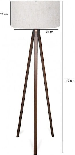GloboStar Saga Lampa de podea Î140xL38cm. cu Soclu pentru Bec E27 Alb