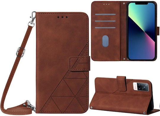 Τriangle Wallet Δερματίνης Καφέ (Vivo V21 5G)