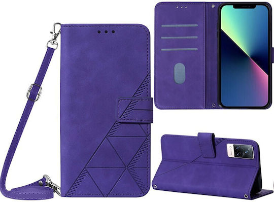 Τriangle Wallet Δερματίνης Μωβ (Vivo V21 5G)