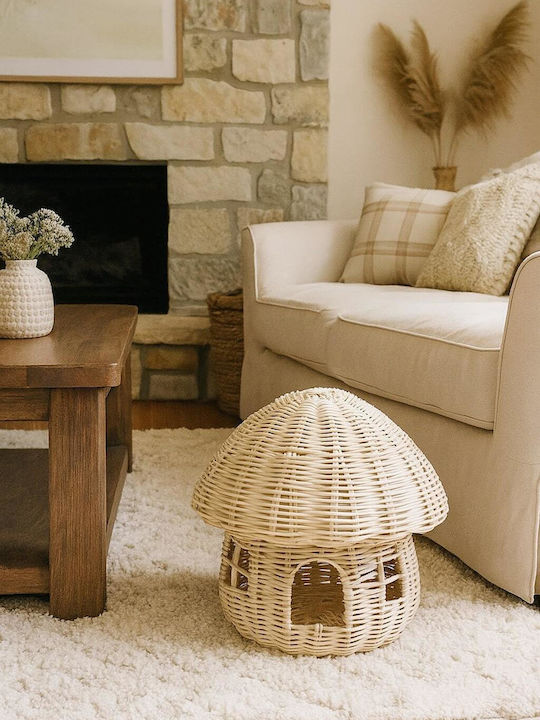 Polihome House Καλάθι Αποθήκευσης Rattan Λευκό 36cm