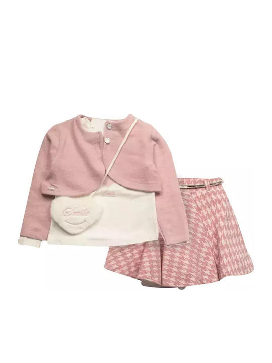 Kinder-Set mit Rock Winter 4Stück Pink