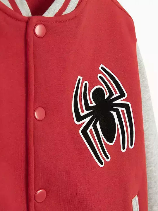 Kinder-Sweatshirt Strickjacke Rot Spiderman