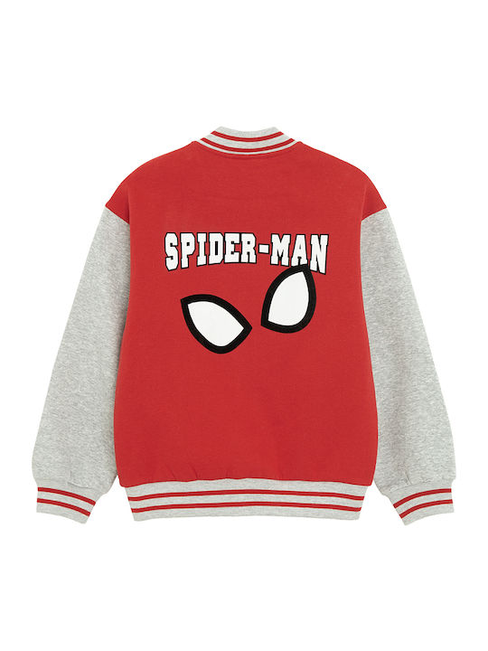 Kinder-Sweatshirt Strickjacke Rot Spiderman