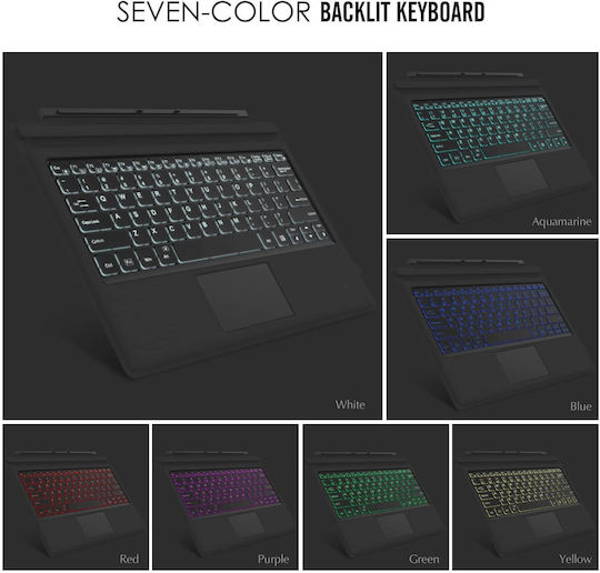 Surface Pro 7 Plus 7 6 Fără fir Bluetooth Tastatură cu touchpad pentru Tabletă Engleză Internațională Gri