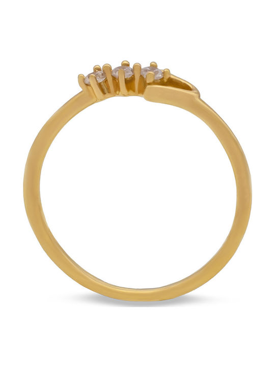 Savvas Design Ring with Zircon made of Gold 14K