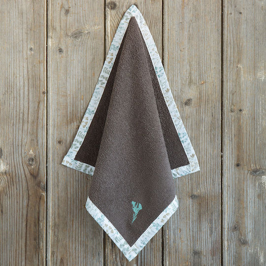 Nima Tarragon Handtuch aus 100% Baumwolle in Braun Farbe 40x40cm