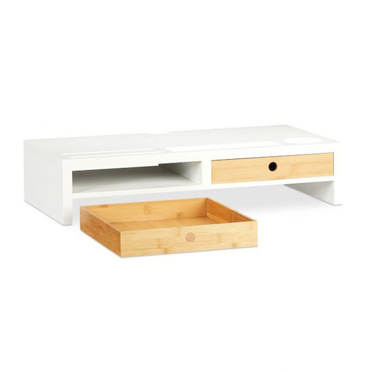 Relaxdays Schreibtisch Halterung Monitor Weiß