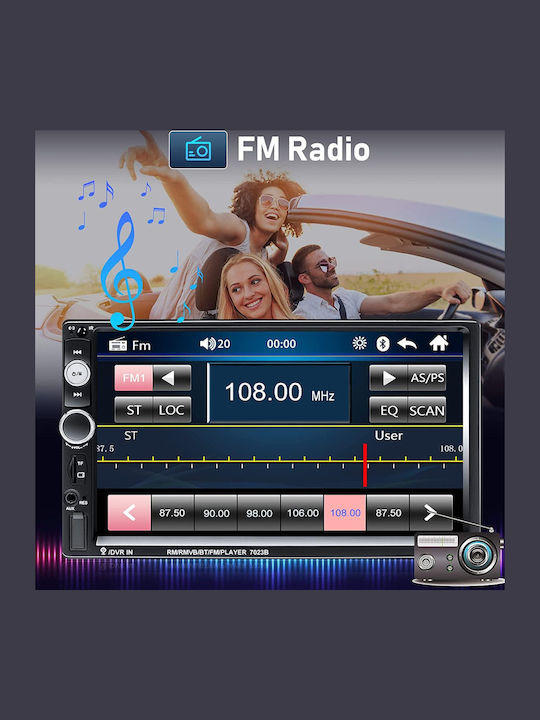 Podofo Car Radio Stereo 7-inch Touch Screen Bluetooth Audio Streaming 7023b Control Radio