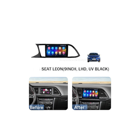 Auto-Audiosystem für Seat Leon 2013-2020 (Bluetooth/USB/WiFi/GPS/Apple-Carplay/Android-Auto) mit Touchscreen 9"