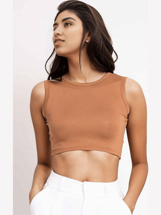 Women's Blouse Sleeveless Camel