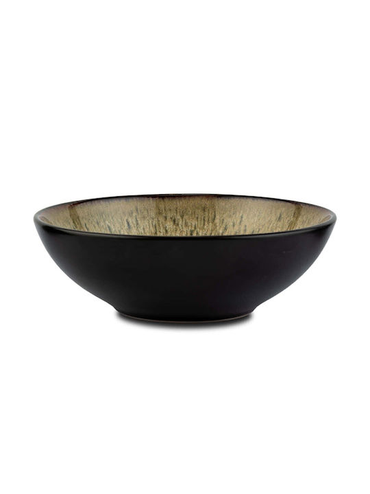 Nava Serving Bowl Round Ceramic Brown with Diameter 18cm