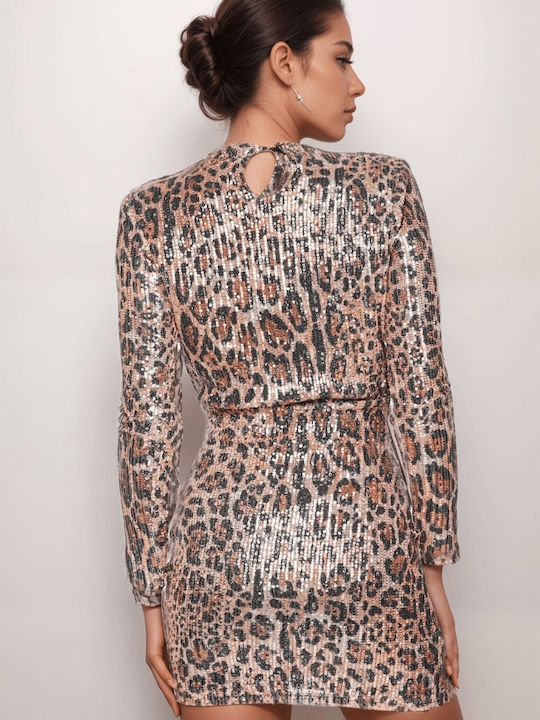 Summer Mini Evening Dress Brown