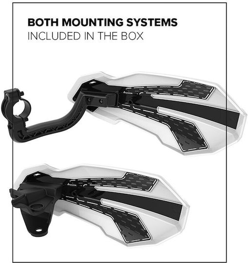 Polisport Motorcycle Protective Hand Guards MX Flow in White Colour
