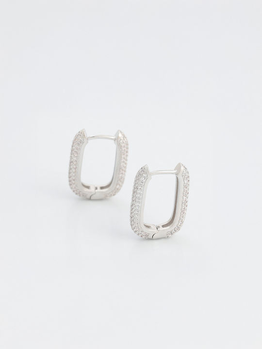 Chrysothemiss Women's Silver Earrings Stature Platinum Coating Synthetic Zircons