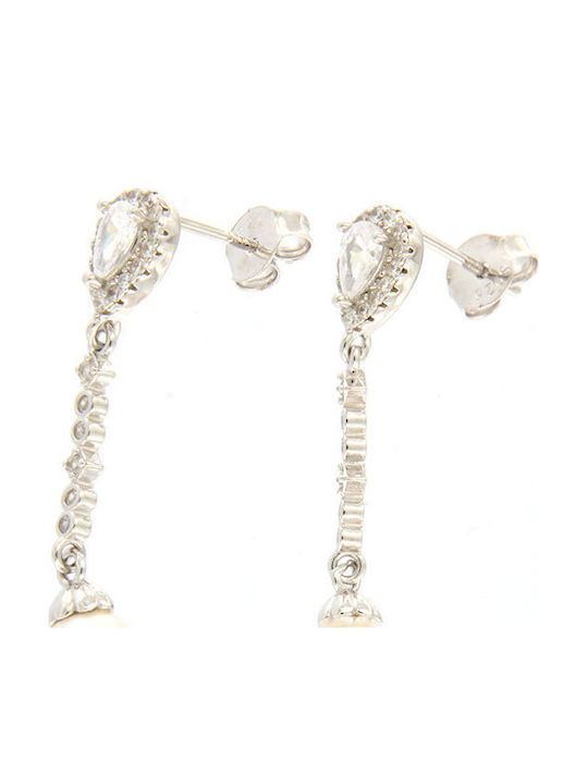 Ios Earrings made of Silver with Stones & Pearls