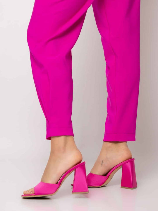 Dama Talie înaltă Tesatura Pantaloni Fuchsia