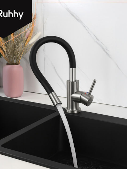 Ruhhy Counter Flexible Black Kitchen Faucet