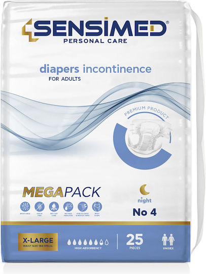 Sensimed Ανοιχτές Πάνες Ακράτειας Νυκτός Giga Megapack 100τεμ Extra Large