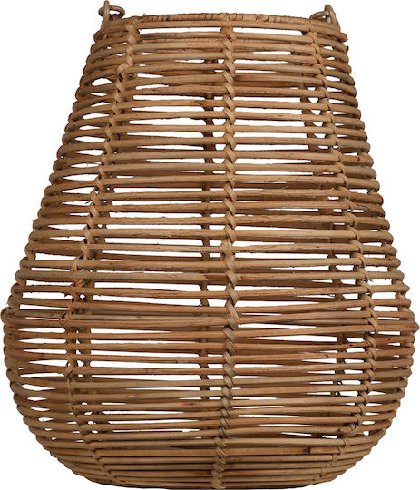 Polihome Lantern Φαναράκι Rattan Επιτραπέζιο Μπεζ 15x15εκ.