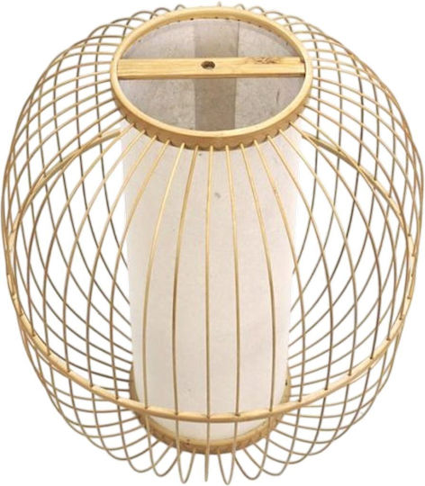 Polihome Basket Φαναράκι Rattan Επιδαπέδιο Μπεζ 36x36εκ.