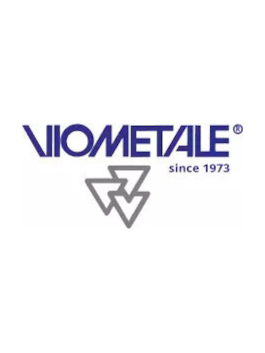 Viometale Πόμολο Μεσόπορτας με Πλάκα 06.930 Ζεύγος (Απόσταση Κέντρων 75mm) Νίκελ Ματ