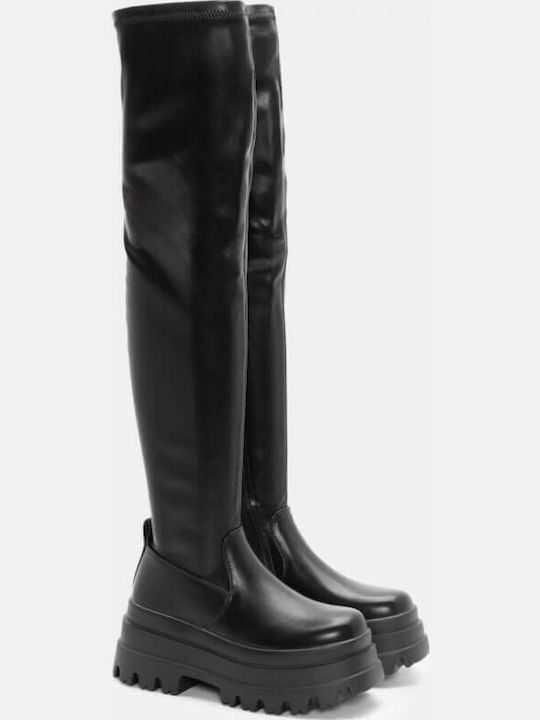 Damenstiefel Über dem Knie Schwarz
