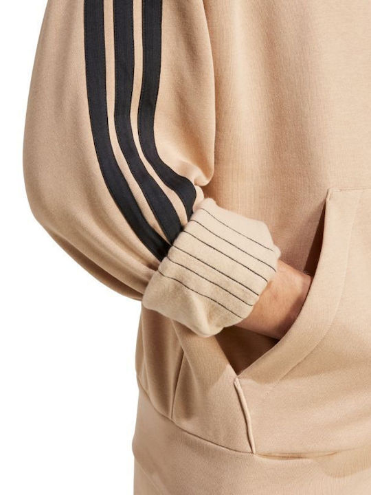 Essentials 3-Stripes Суитшърт с Качулка Бежов