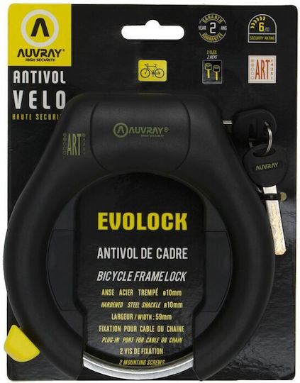 Auvray Evolock Motorcycle Shackle Lock in Black