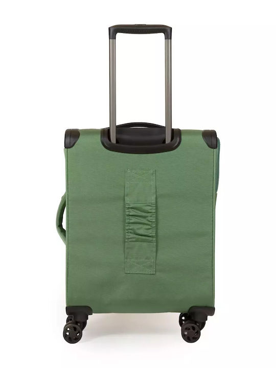 Newcom Cabin Fabric Green Suitcase With 4 Wheels Height 55cm