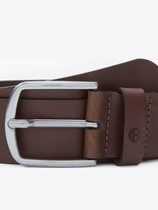 Men's Belt Leather Knitted Brown