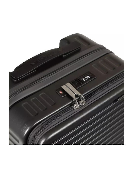 Newcom Cabin Hard Dark Gray Travel Suitcase With 4 Wheels Height 55cm