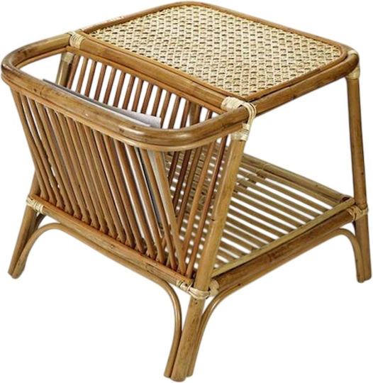 Masă Laterală Pătrată Lerya din Bambus Bej L45,5xl41xÎ39cm