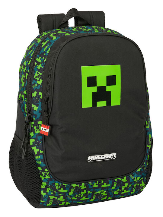 Minecraft School Bag Trolley Elementary, Elementary Multicolour with Water Bottle Holder 16Liters