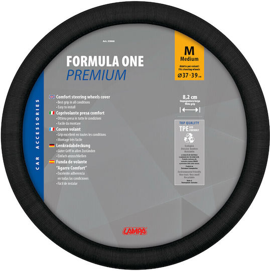 Lampa Auto-Lenkradabdeckung Formula One mit Durchmesser 35-37cm Synthetisch Schwarz