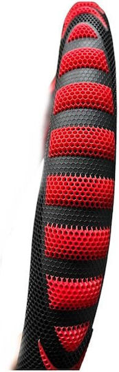 Husă Volan Auto cu Diametru 38cm din Piele ecologică Negru cu Cusătură Neagră