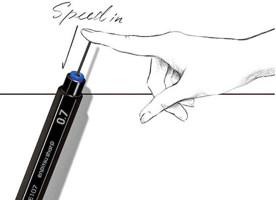 Μηχανικό Μολύβι Μαύρο Enpitsu Sharp Kokuyo 0.7 Mm
