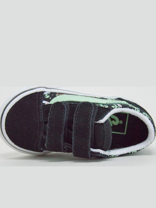 Old Skool V Kids Sneakers With Hoop & Loop Closure Black