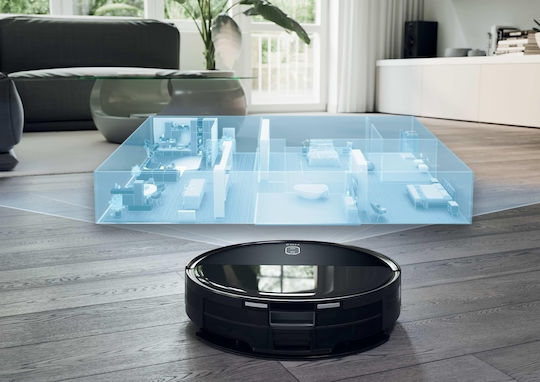 Hoover HG2 Turbo Slim Σκούπα Ρομπότ με Χαρτογράφηση Laser & Απορρόφηση 5000Pa Μαύρη