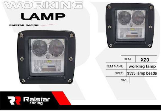 Raistar Squareς Waterproof Headlights Car LED 3W 8cm 1pcs