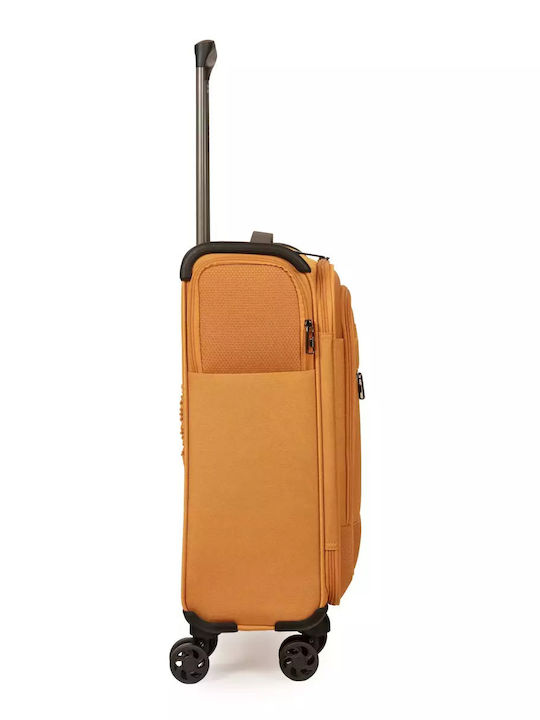 Newcom Cabin Travel Suitcase Fabric Orange with 4 Wheels Height 55cm