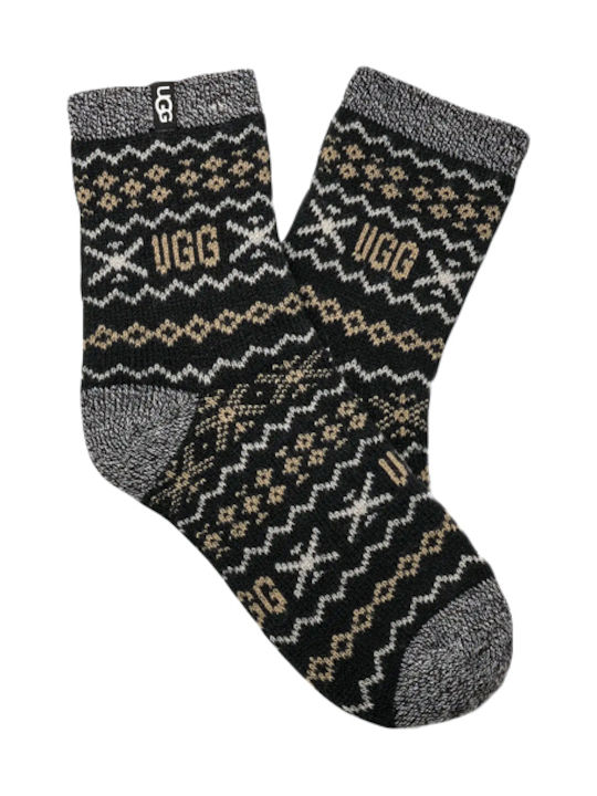 UGG Дамски Чорапи с Дизайн Черни 1Пакет